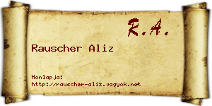 Rauscher Aliz névjegykártya